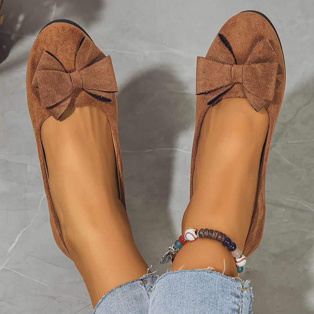 Camiiana - Breathable Non-slip Loafers With Bowtie