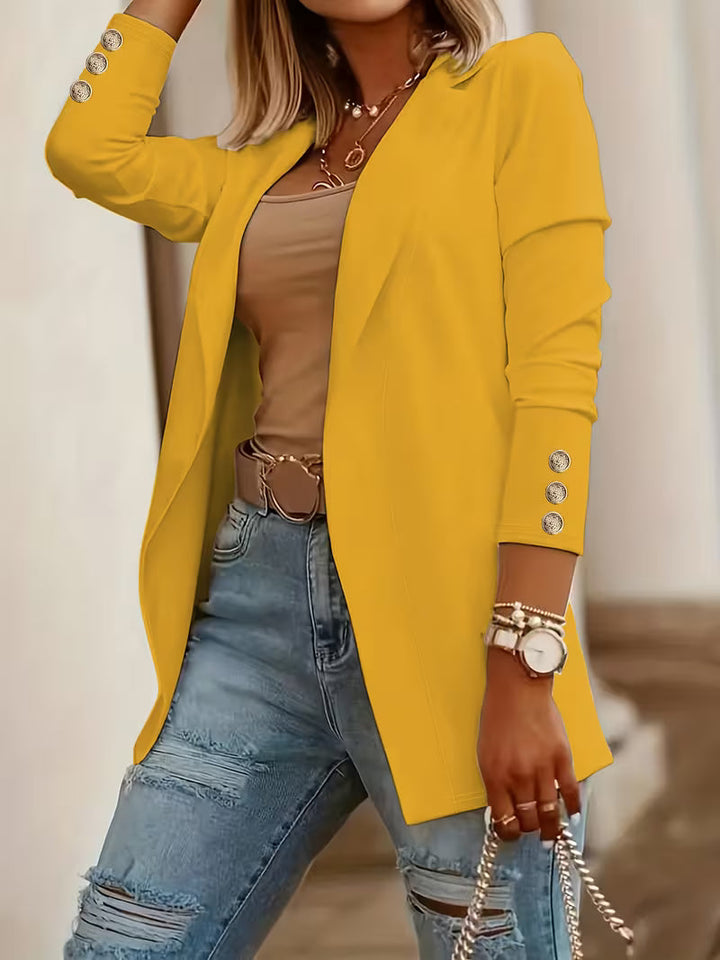 Tatjanita - Long sleeve Decorative Button Blazer
