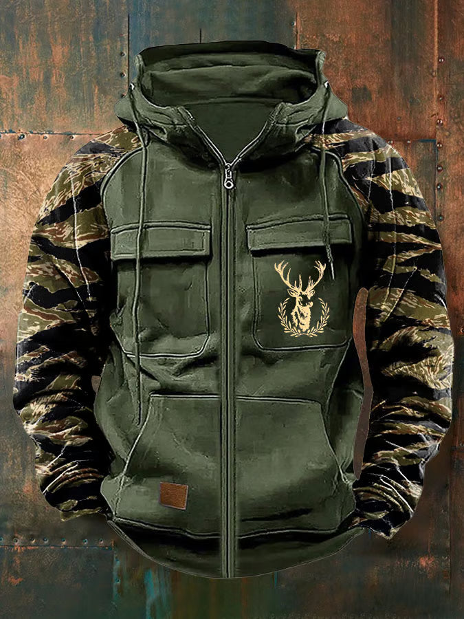 Jernard - Multi-Pocket Zip-Up Hoodie
