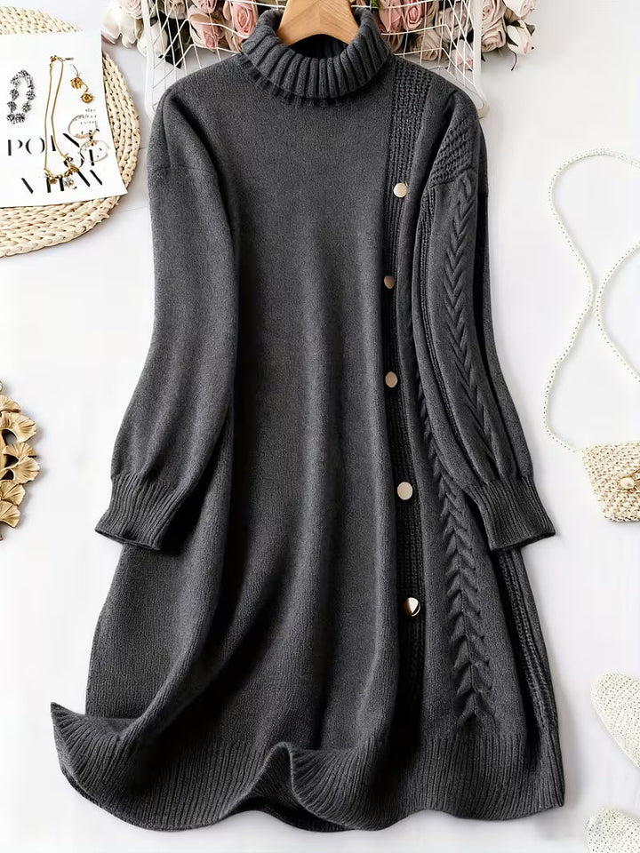 Zaraina - Comfortable Long Sleeve Sweater Dress