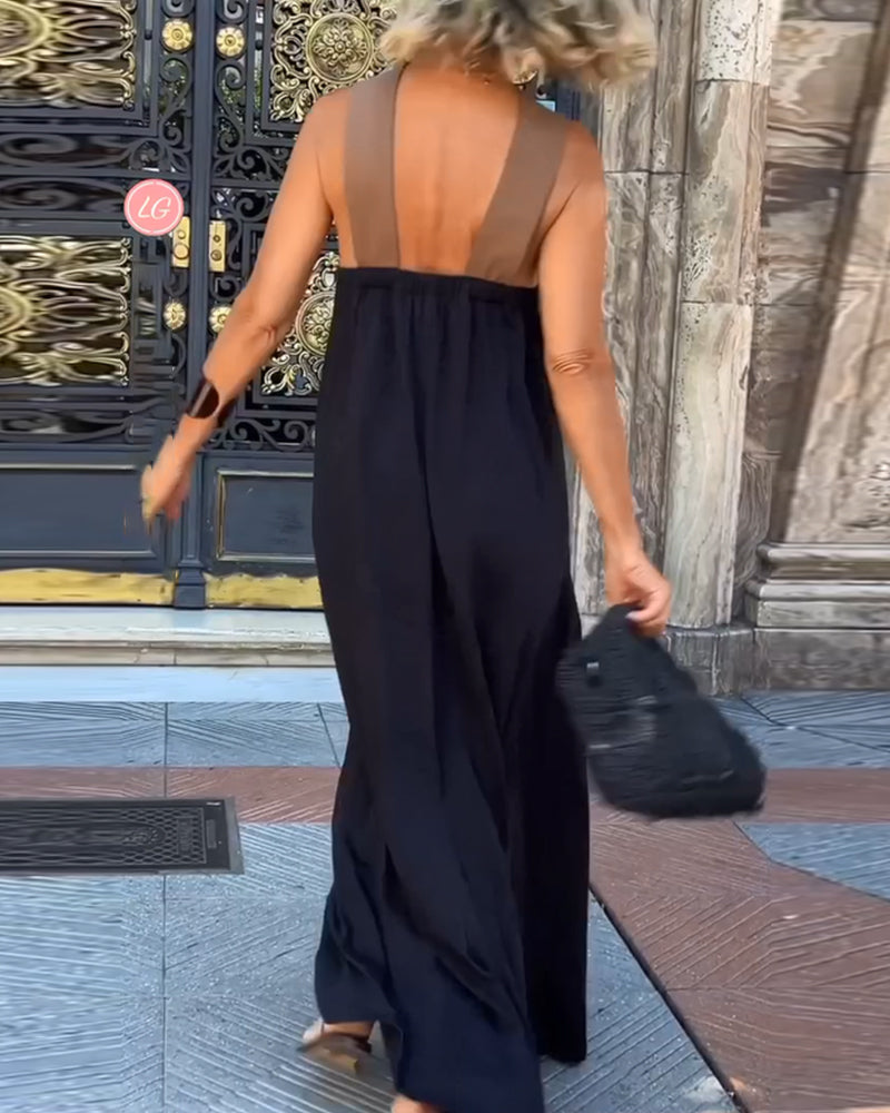 Giana - Elegant Backless Dress With Crossover Neck