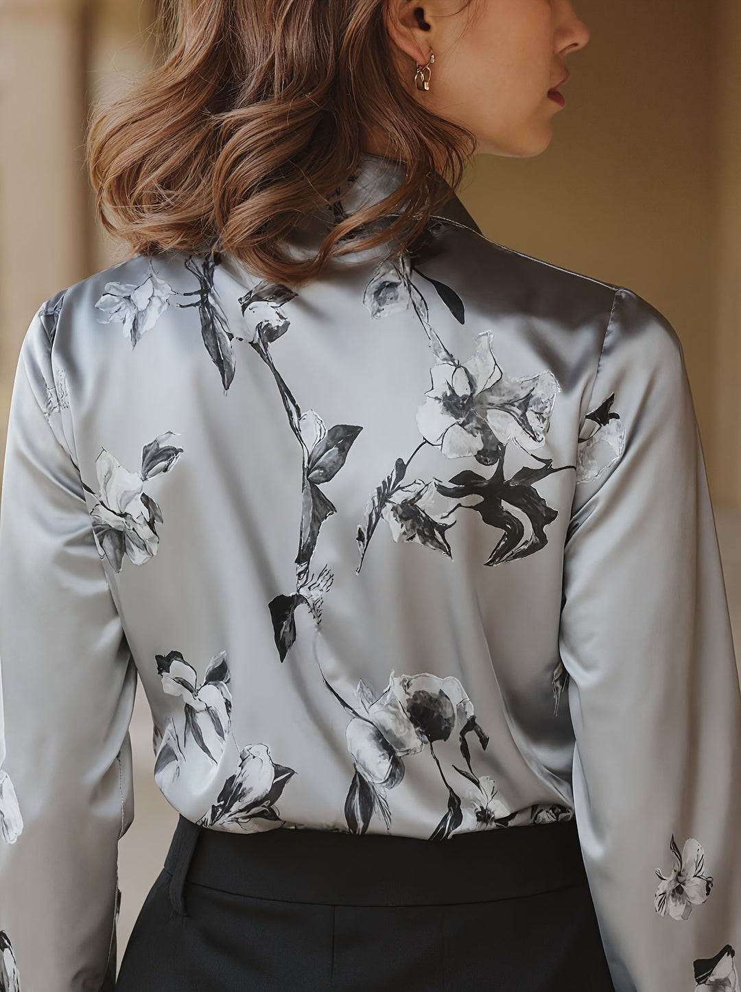 Majia - Elegant Long Sleeve Button Up Shirt