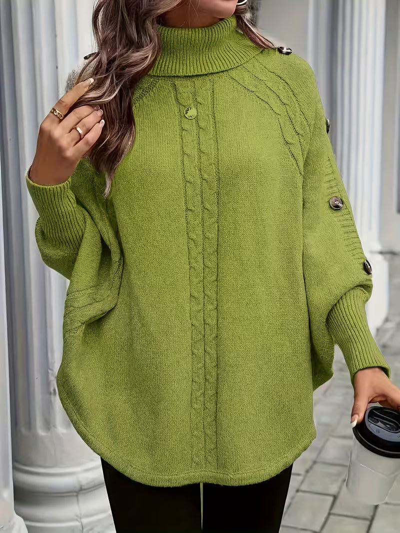 Lolana - High-Neck Sweater With Twisted Style
