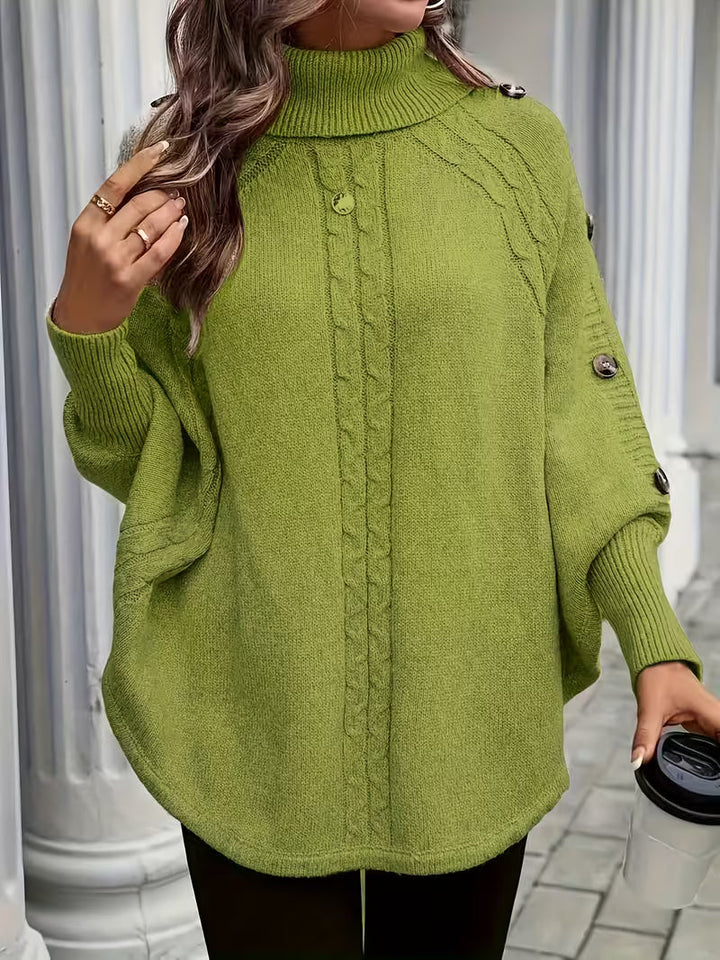 Lolana - High-Neck Sweater With Twisted Style