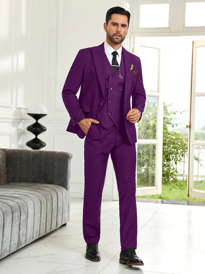 Gremist - Peak Lapel Slim Fit 3 Piece Suits