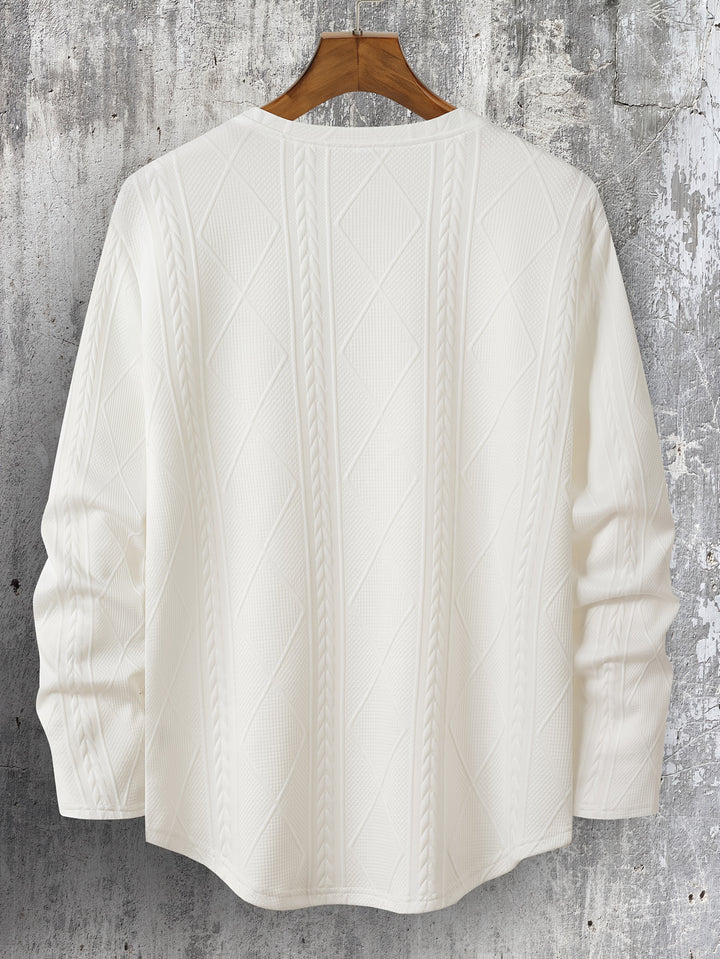 Lyman - Geometric Patterned Long Sleeve Hoodie
