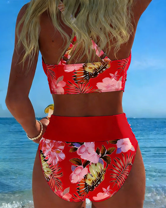 Killiane - Floral Contrast Split Bikini