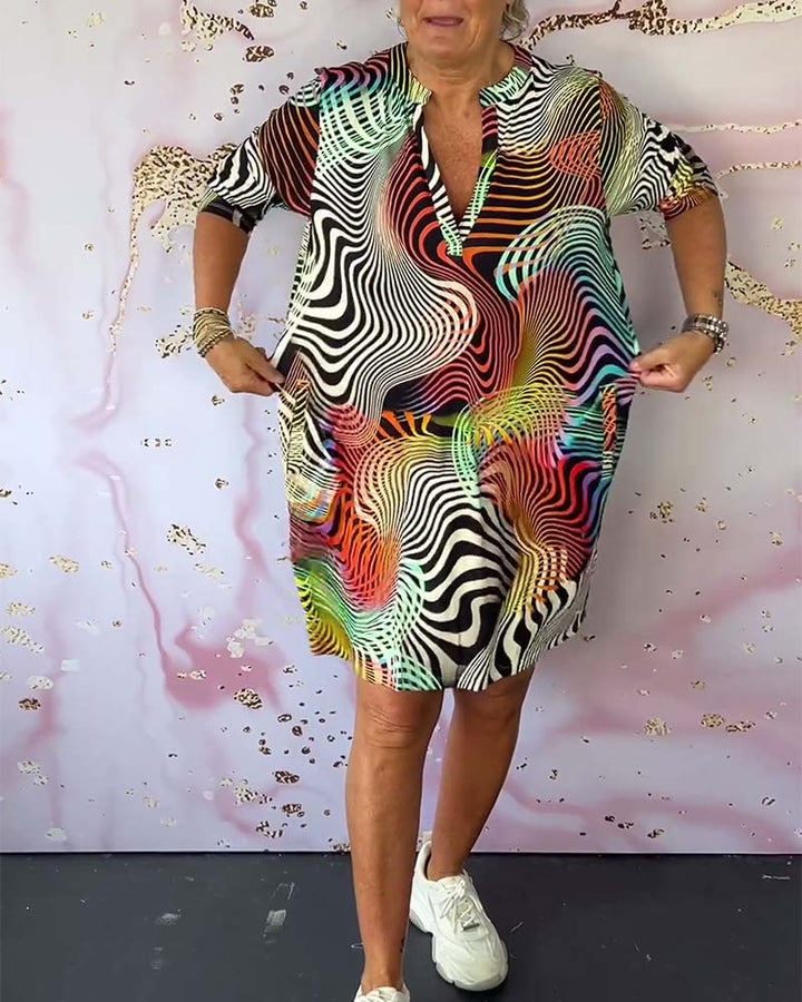 Diane - Colorful V-Neck Dress