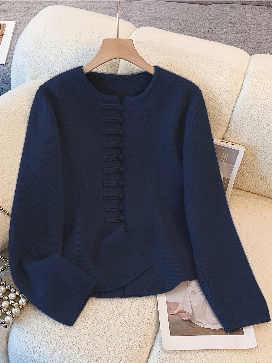 Zorine - Button Up Cardigan Two Piece Set