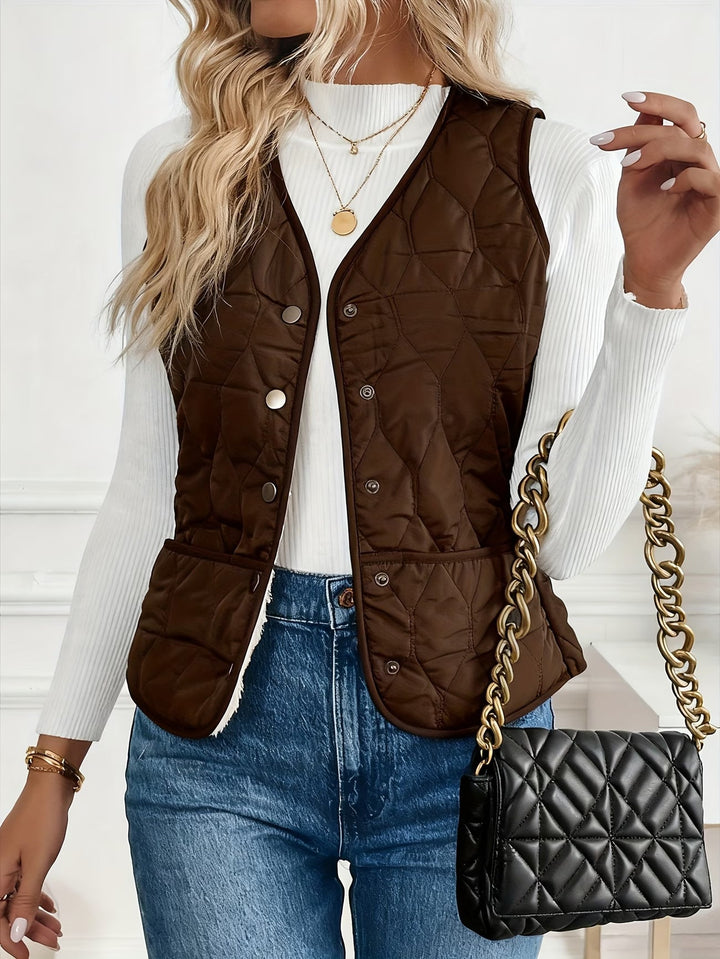 Seraora - Sleeveless Vest With Pockets