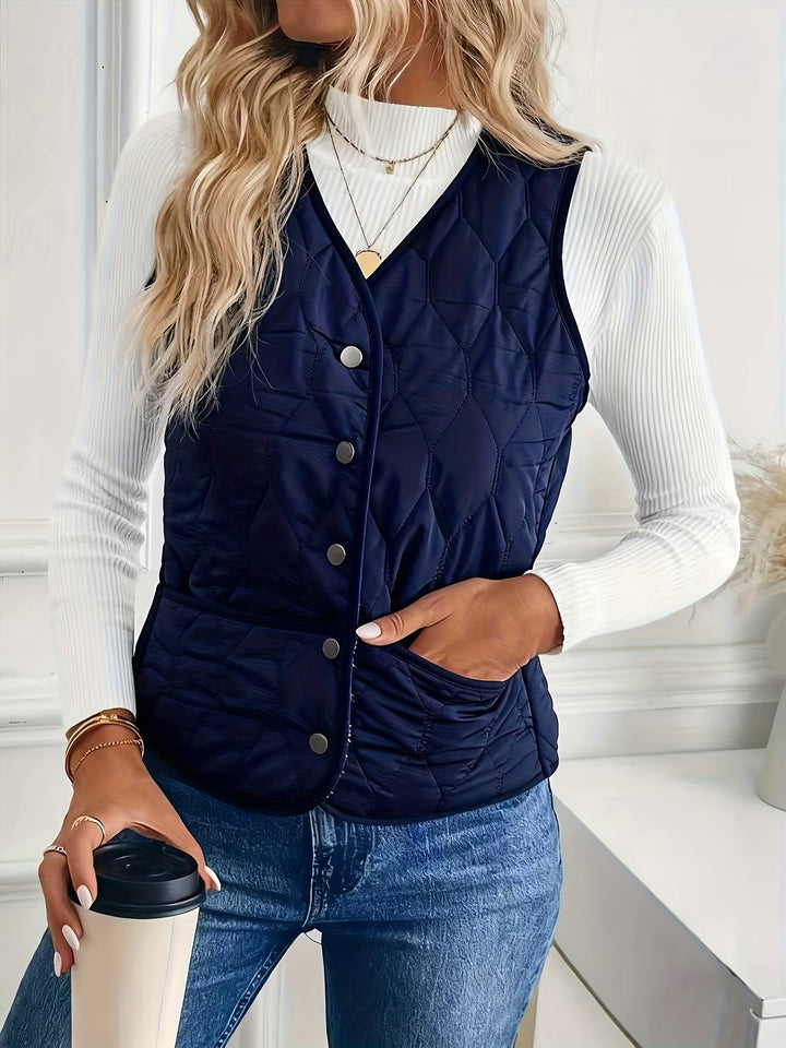 Seraora - Sleeveless Vest With Pockets