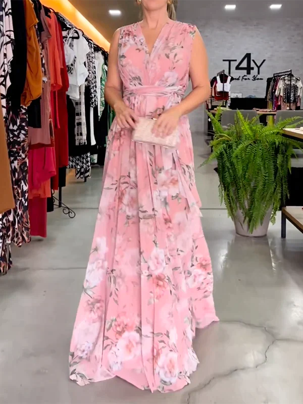 Latifah - Elegant Maxi Dress With V Neck