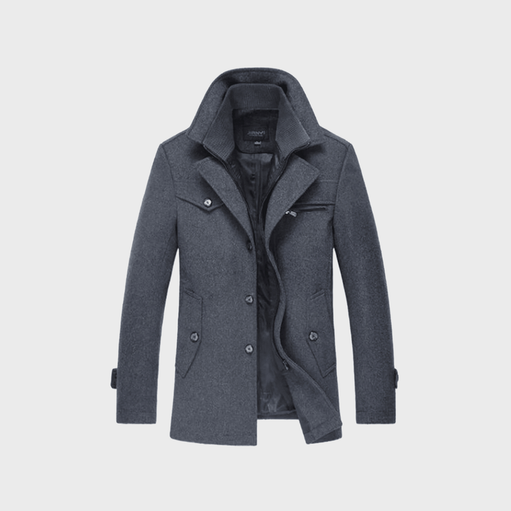 Sabron - Quilted Wool Coat With Zip Front