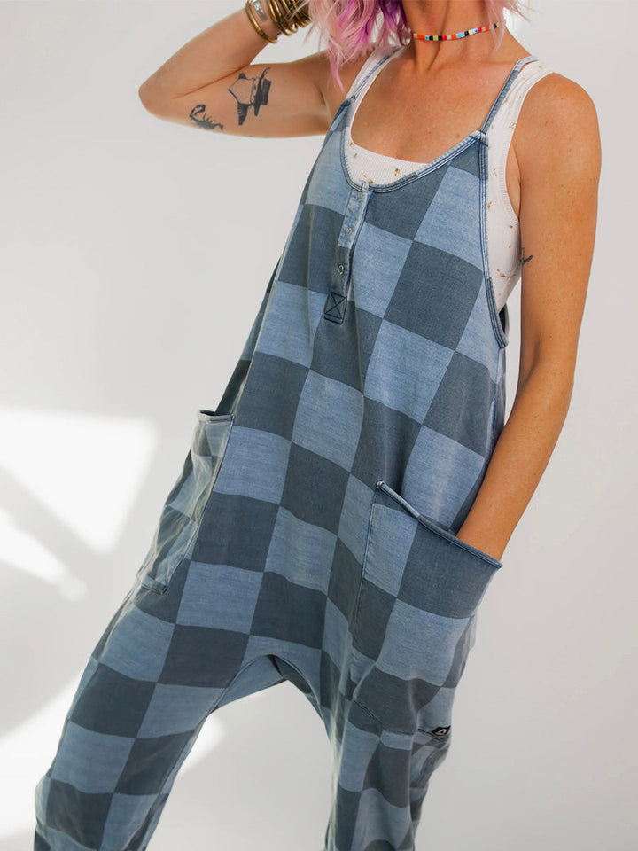 Arija - Oversized Checkred Jumpsuit
