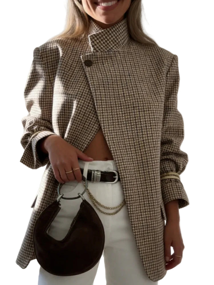 Clodagh - Vintage Plaid Structured Blazer