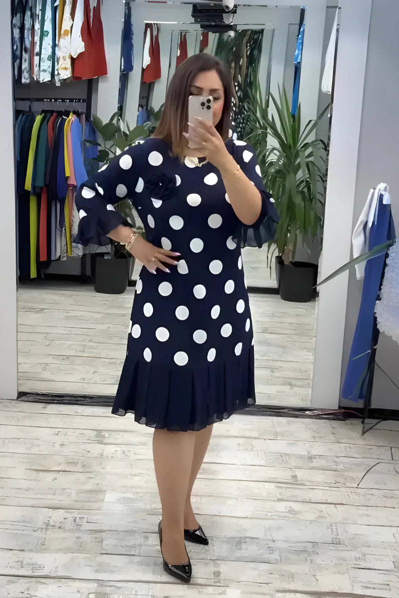 Gigi - Polka Dot Midi Dress With Flared Sleeves