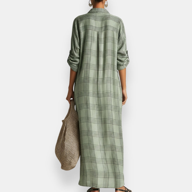 Massiel - Checkered Shirt Dress