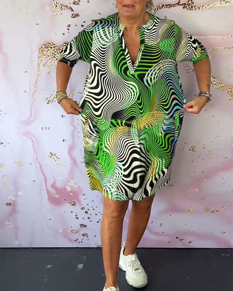 Diane - Colorful V-Neck Dress