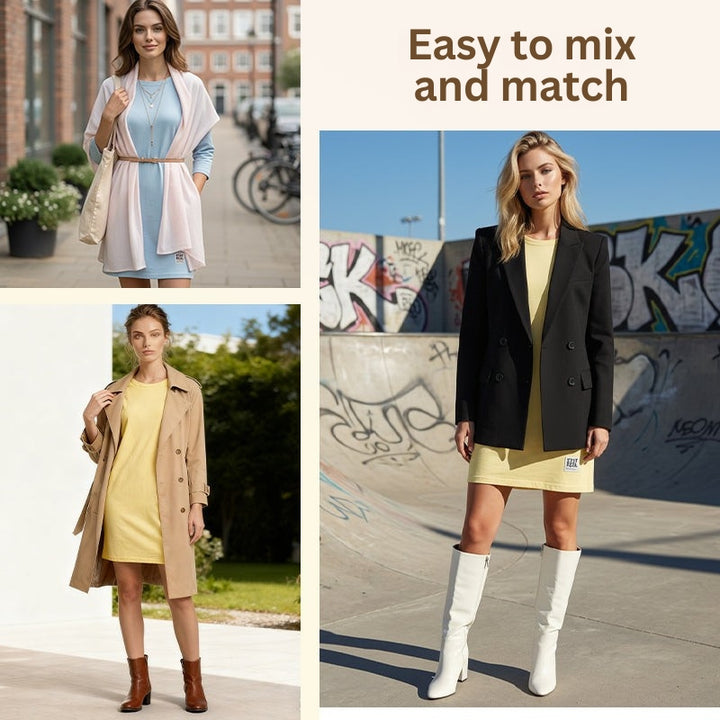 Sidsel - Elegant Round Neck T-Shirt Dress