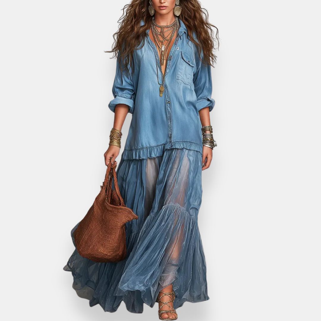 Zaynab - Bohemian Maxi Dress With Ruffles