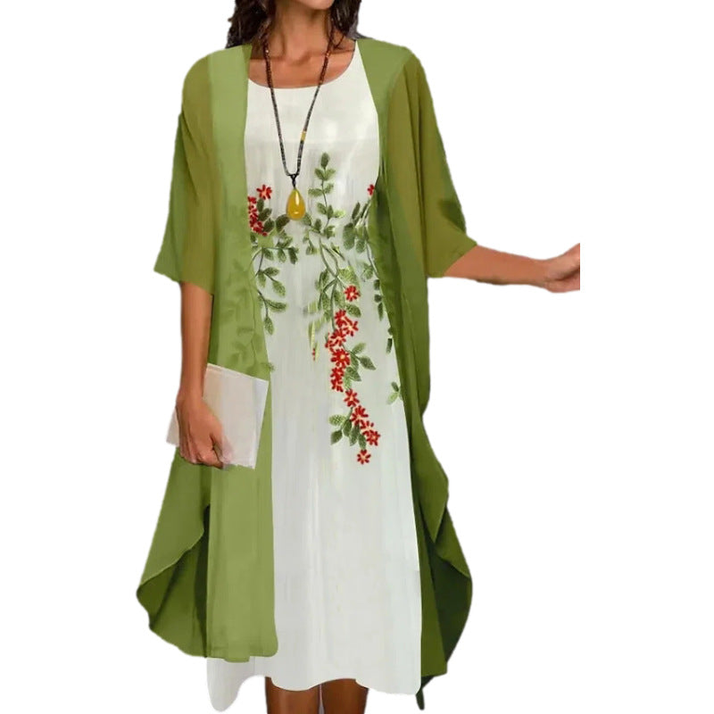 Venolia - Two-Piece Dress With A Floral Print