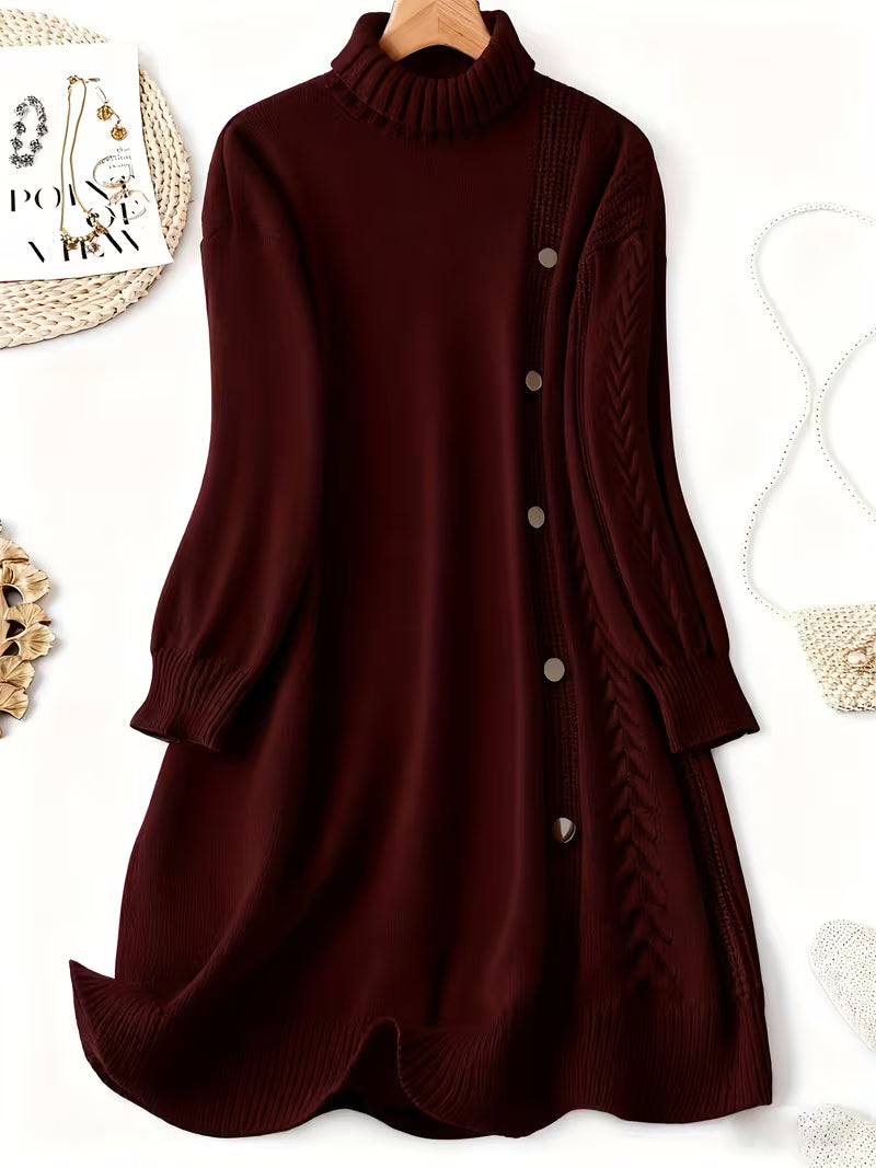Zaraina - Comfortable Long Sleeve Sweater Dress