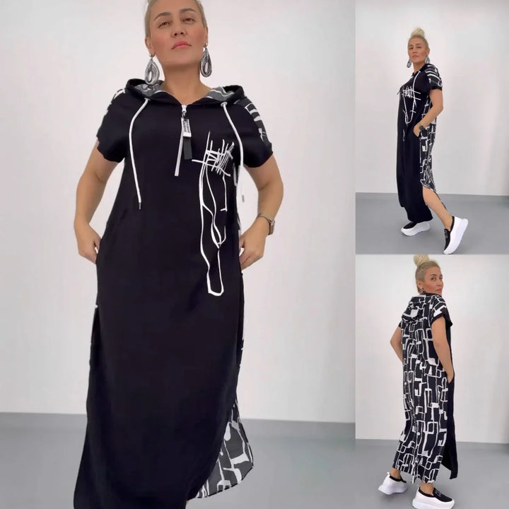 Filiz - Long And Stylish Dress With Hood