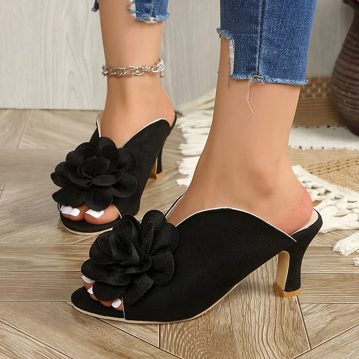 Methmi - Fashionable Floral Slip-On High Heel