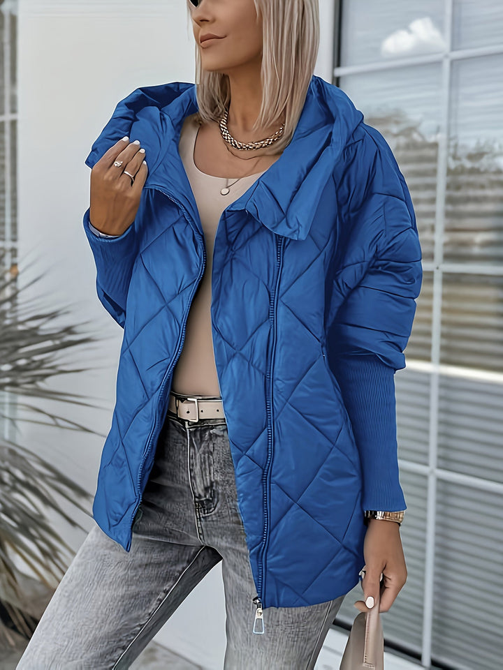 Ariantha - Quilted Hooded Jacket With Zipper