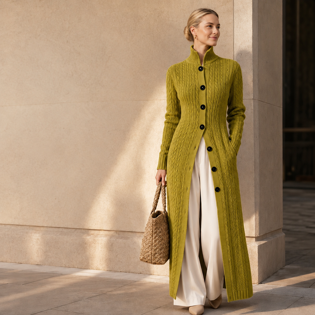 Palois - Cardigan with Cable Knit and Button Closure