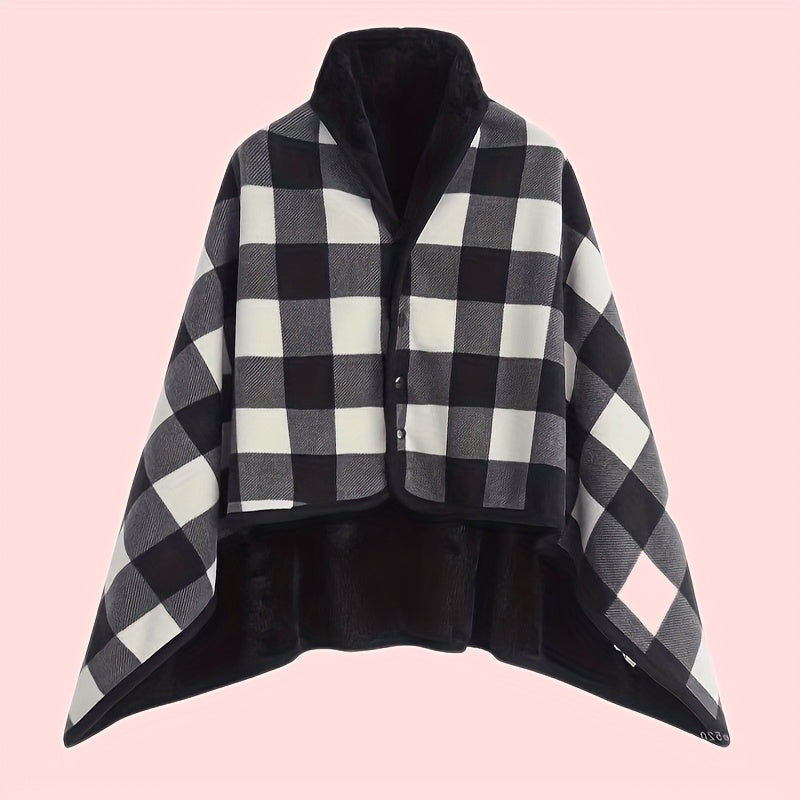Emilette - Winter Plaid Wearable Blanket Shawl