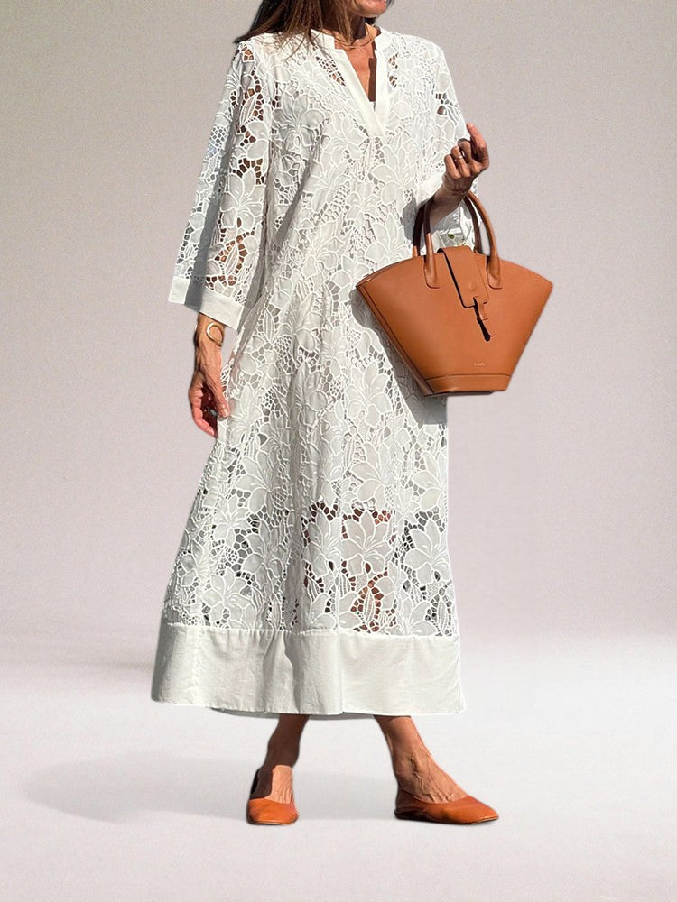 Hafenaa - Luxurious Lace Maxi Dress