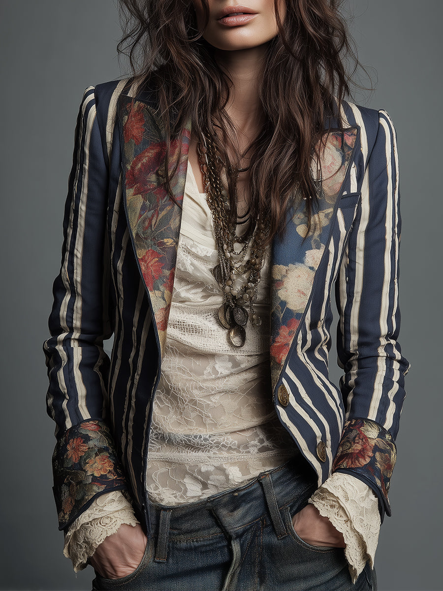 Shalisa - Bohemian Striped Blazer