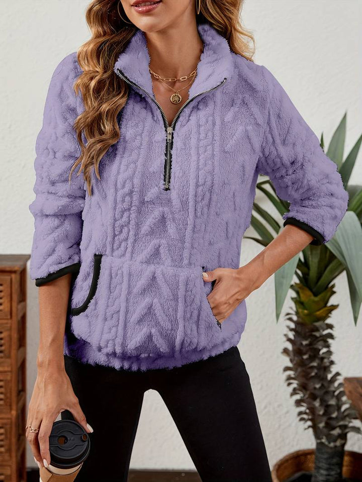 Naama - Half-Zip Stylish Sweater With Pocket