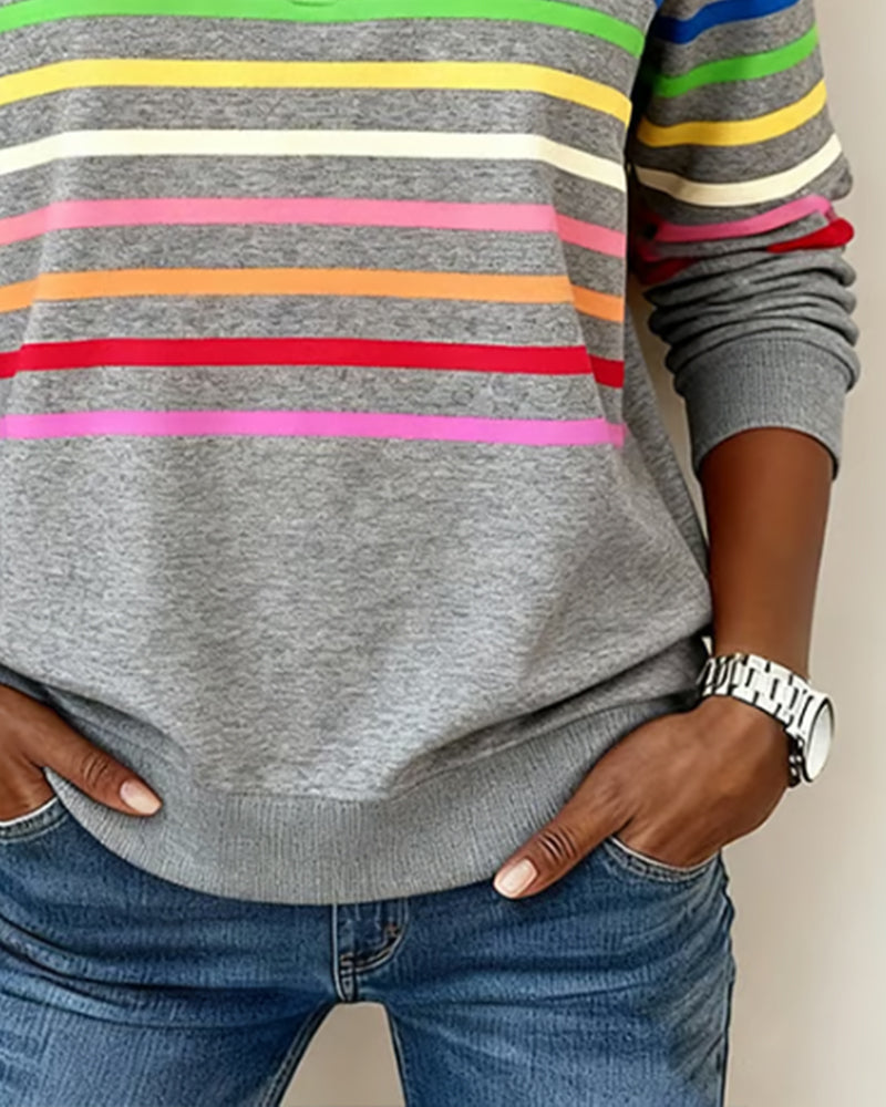 Vivioriana - Striped Quarter-Zip Sweatshirt