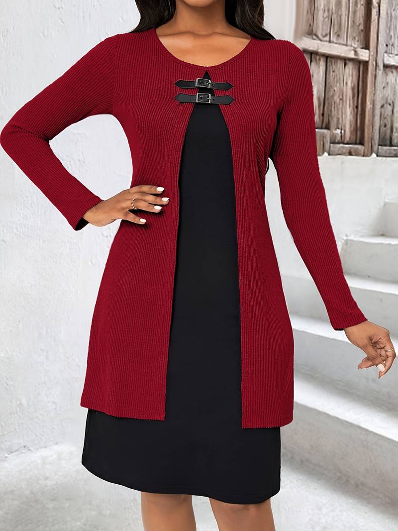 Shirahoshi - Autumn And Winter Round Neck Two-Piece Suit