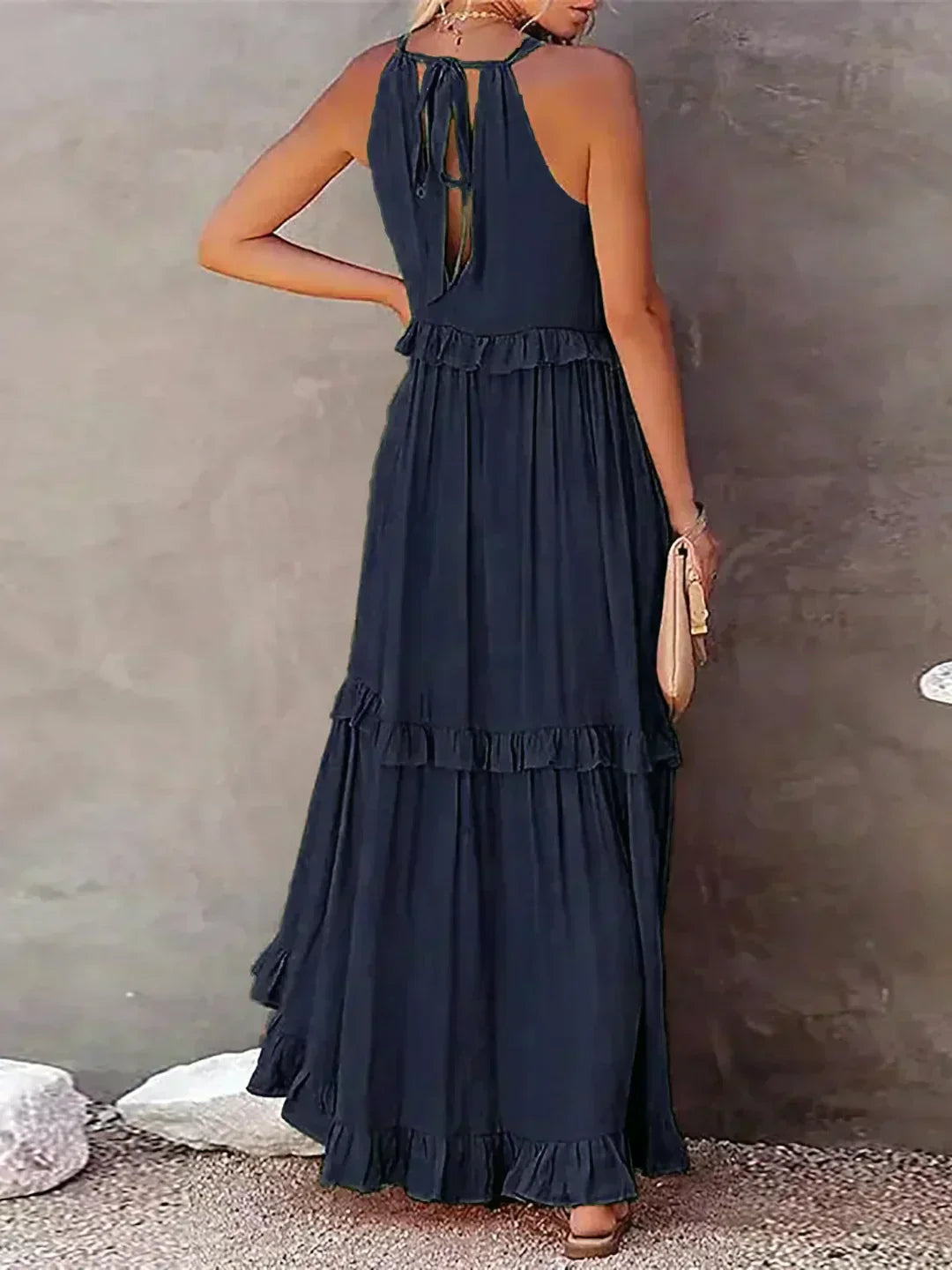 Hayley - Elegent Sleeveless Dress With Ruffle