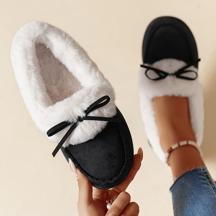 Avelena - Cozy Plush Slipper With Bow