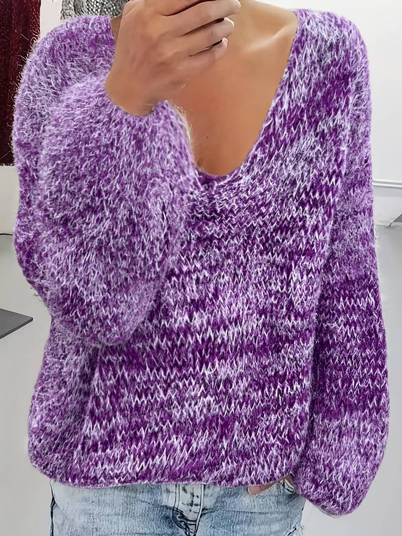 Lital - Elegant Soft Sweater With V-neck