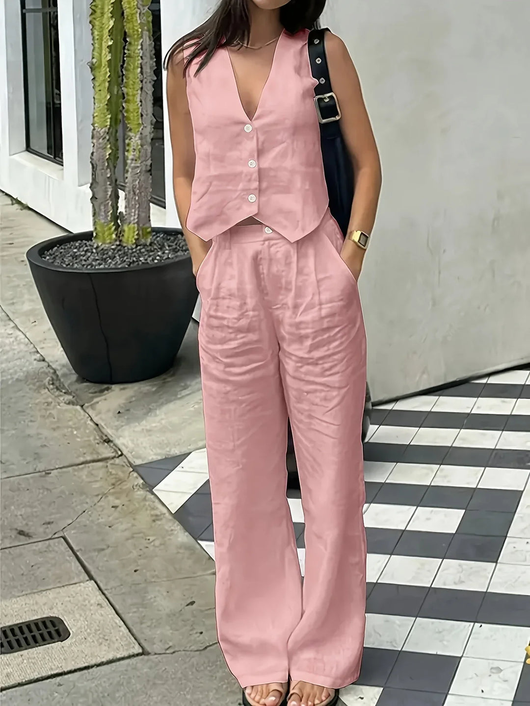 Jorja - Elegant Sleeveless Two Piece Outfit Set