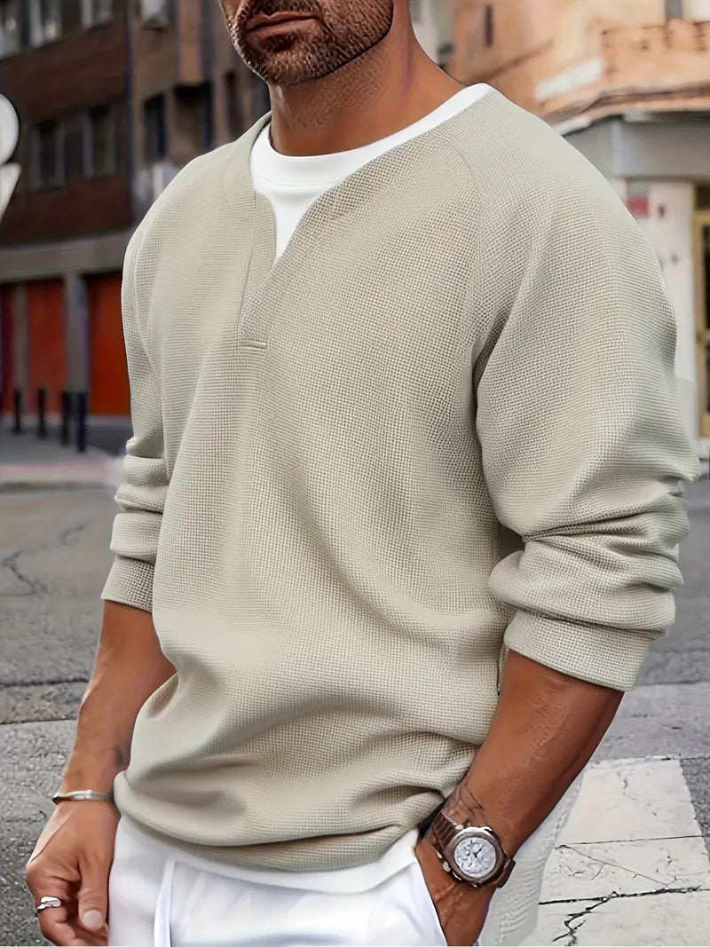 Brogan - Relaxed Fit Long-Sleeve Henley Shirt