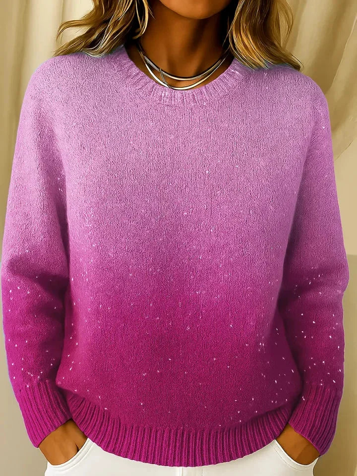 Izabell - Elegant Sparkle Gradient Knit Top