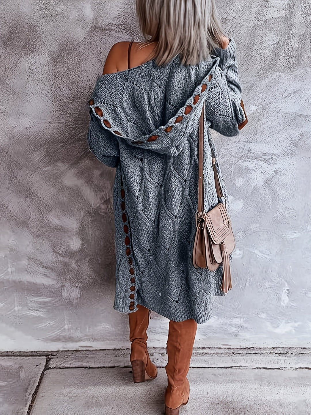 Mohina - Patchwork Knitted Long Cardigan