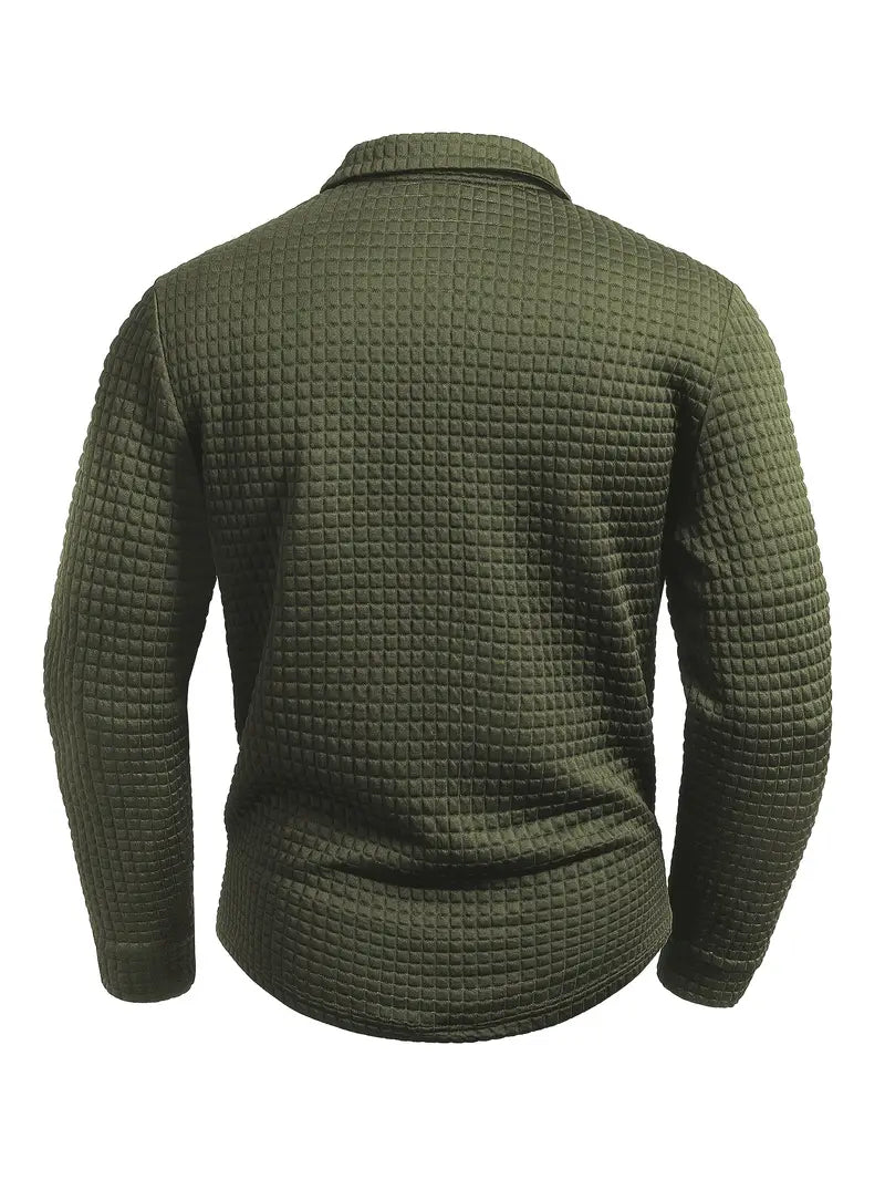 Hughes - Casual Thick Knit Button-Up Shirt
