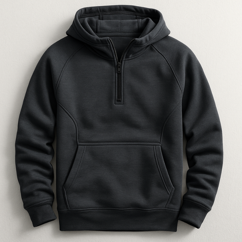 Vesperguard - Quarter Zip Hooded Long Sleeve Sweatshirt