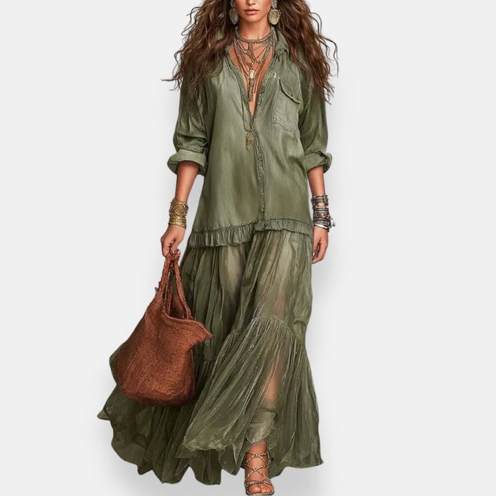 Zaynab - Bohemian Maxi Dress With Ruffles