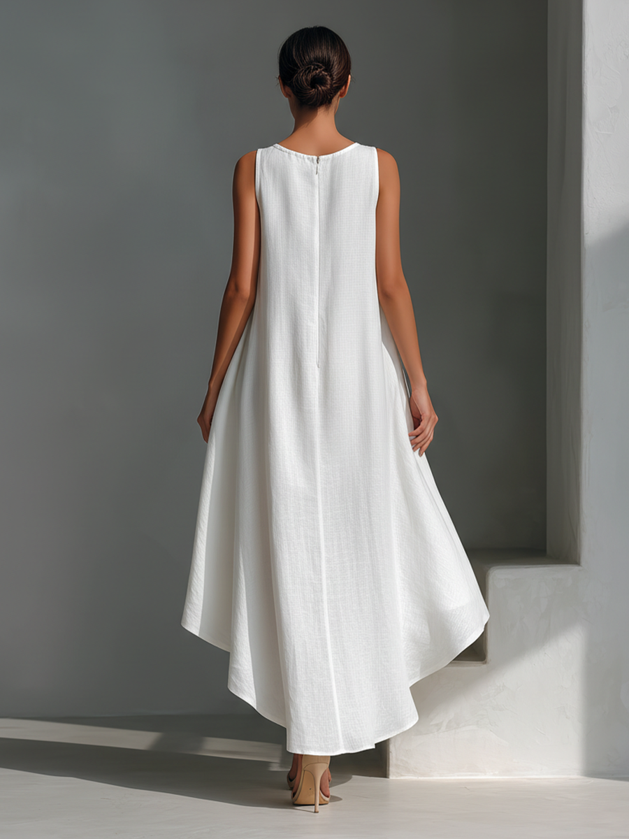 Alyna - Sleeveless Midi Dress With Asymmetric Hem