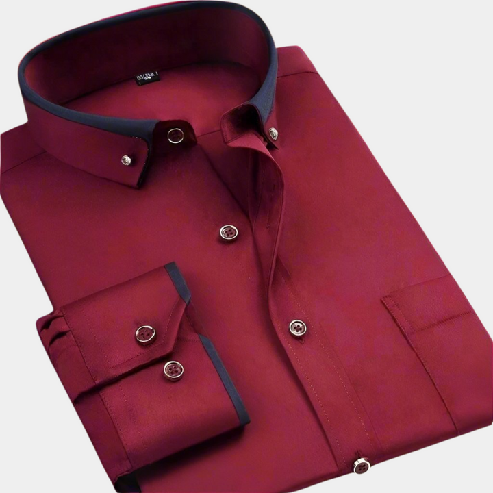 Daarik - Long Sleeve Contrast Collar Dress Shirt
