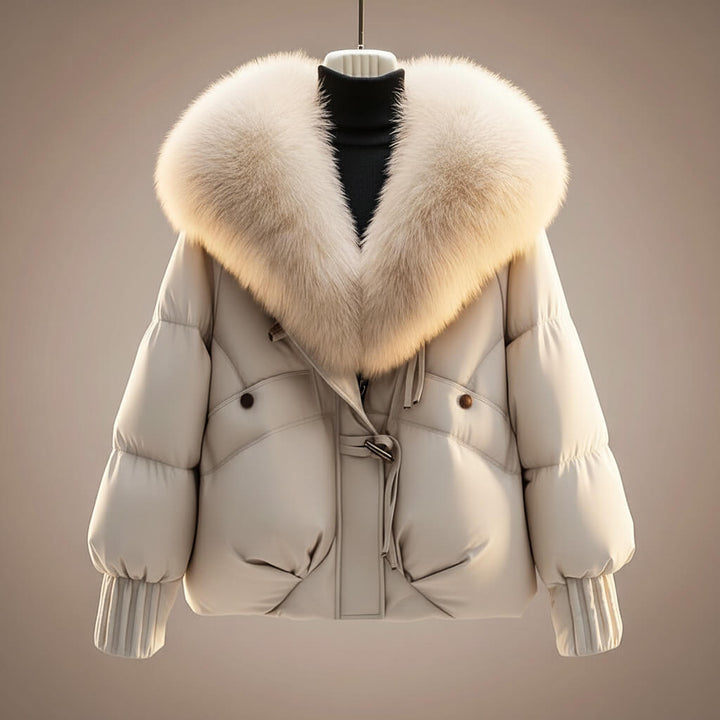 Enina - Stylish Cotton Coat With Fur Collar