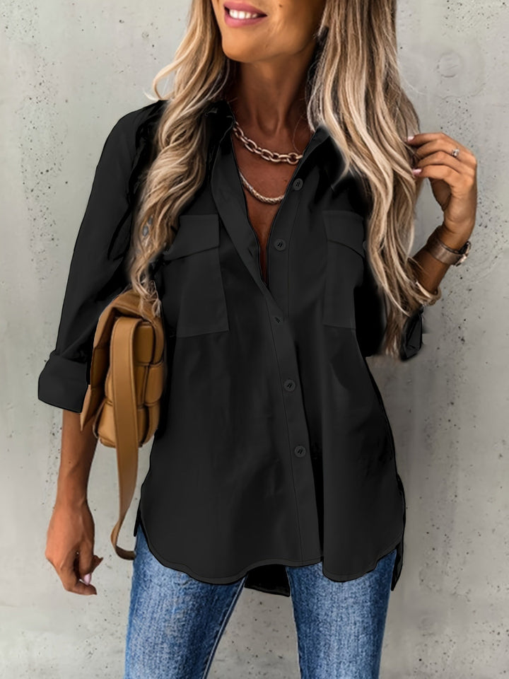 Aziza - Classic Long Sleeve Shirt With Button
